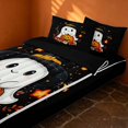 thumbnail image 2 of Erosebridal Kawaii Spooky Animal Zipper Twin Comforter Sets with Fitted Sheet and 2 Pillowcases, Happy Halloween Zipper Bedding Set for Boys Girls, White Orange Red, Black Reversible, 2 of 7