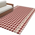 thumbnail image 2 of Farmhouse Berry Washable Area Rug 4 x 6 ft Red Buffalo Plaid American Country Rustic, Soft Non Slip Rugs Stain Repellent Indoor Felt Carpet for Living Dining Room Bedroom Home Office, 2 of 9