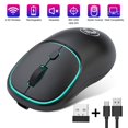 thumbnail image 1 of CHUANK 2.4G Wireless Mouse   USB Optical Mouse with Backlit LED Lights  3 Adjustable DPI Levels  4 Buttons  Rechargeable Slim Silent Computer Mouse for PC  Laptop  Computer  MacBook - Bla, 1 of 9