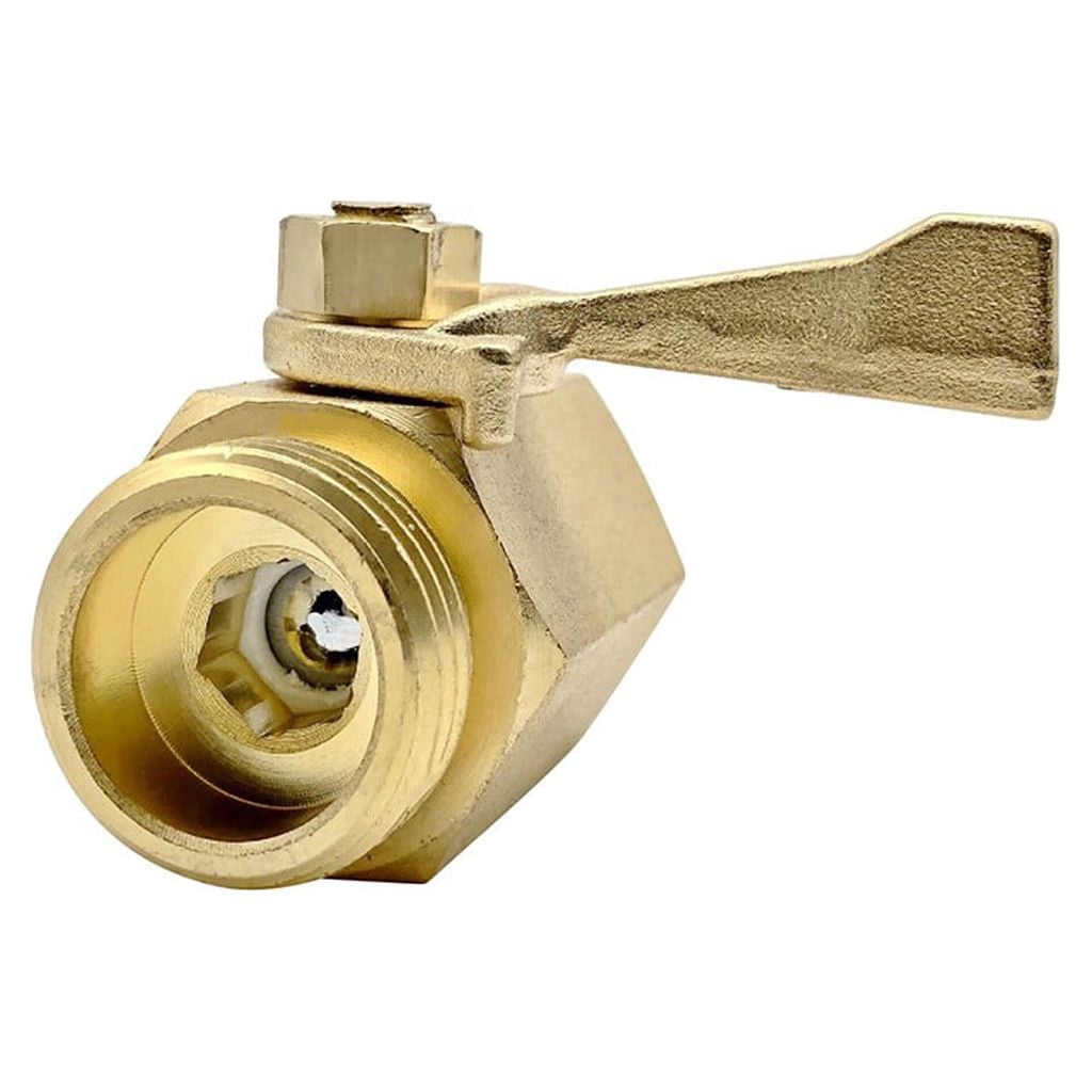 (Clearance) BNNG Super Heavy Duty 3/4" Brass Shut Off Valve Garden Hose Shut Off Valve Garden Hose Connector Gold, Household