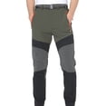 thumbnail image 2 of Men Casual Patchwork Outdoor Pants， Trousers Joggers， Button & Zipper Fly with Belt， Straight Leg Loose Fit， Lightweight Breathable， Hiking Work Daily， Summer | AESTIVO,Army Green L, 2 of 5