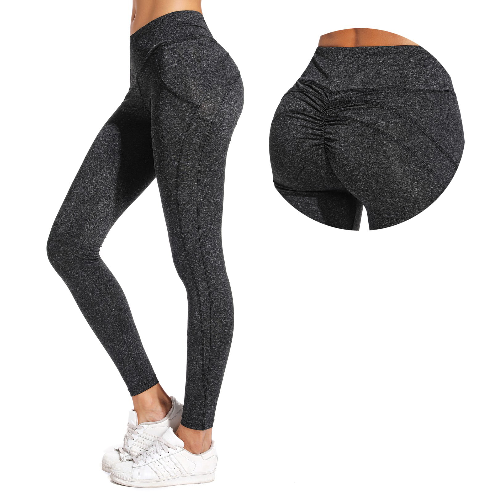 FITTOO - FITTOO Women Back Ruched Legging Butt Lift Yoga Pants Hip Push ...