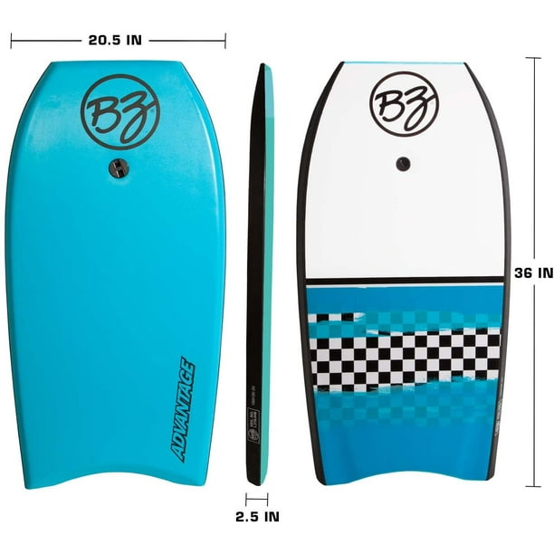 BZ Bodyboards Boogie Board Advantage EPS Core, HDPE Slick, Crescent Tail, Graphic Slick, Includes Leash,36 Blue - Walmart.com