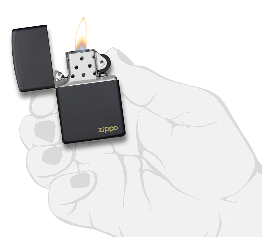 Zippo Black Matte Logo Windproof Pocket Lighter - image 5 of 6