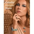 thumbnail image 5 of Wearlizer Natural Stone Strap Compatible with Apple Watch Band for Women 38/40/41/42/44/45/46/49mm, Stretch Jasper Beaded Bracelet Band, Handmade Boho Elastic Strap for iWatch Series 11-1/Ultra, 5 of 7