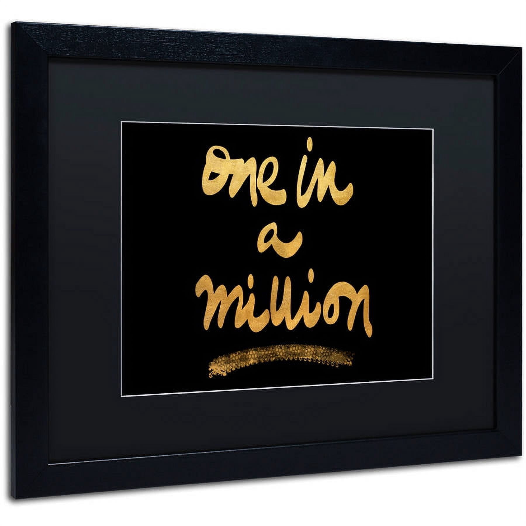 Trademark Fine Art "Million On Black" Canvas Art by Lisa Powell Braun, Black Matte, Black Frame