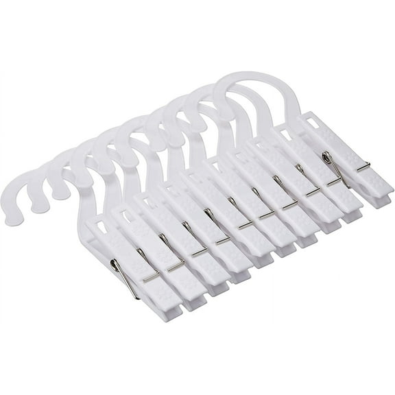 Fox Run Laundry Hook/Clips Clothespin Hangers Pins Set 10 Rack Organizer Plastic