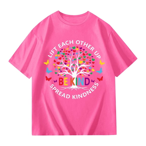 XEGLSBU Girls Shirts Size 14 Cute Girls Graphic Tee Short Sleeve T Shirt Casual Summer Top for Kids Youth Children Pink Size 11-12 Years