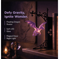thumbnail image 5 of 3PC Enchanting Floating Dragon Bookend Night Light, Iridescent Purple Hand Carved Illuminated Dragon Lamp, Weighted Iron Bookend Decor Ideal as Gift for Bookworms, 5 of 8