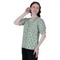 thumbnail image 4 of Women V-Neck Floral top Casual Button Shirt with Half Sleeves cotton printed, 4 of 5