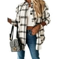 thumbnail image 5 of Bowanadacles  Womens Flannel Button Down Plaid Shirts Jacket Blouse Casual Top Outerwear, 5 of 6