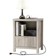 thumbnail image 6 of OAKHAM Nightstand with Charging Station, Bedside Tables with USB/Type-C Ports, Farmhouse Side Table End Table for Bedroom, Living Room, Gray Oak, 6 of 9