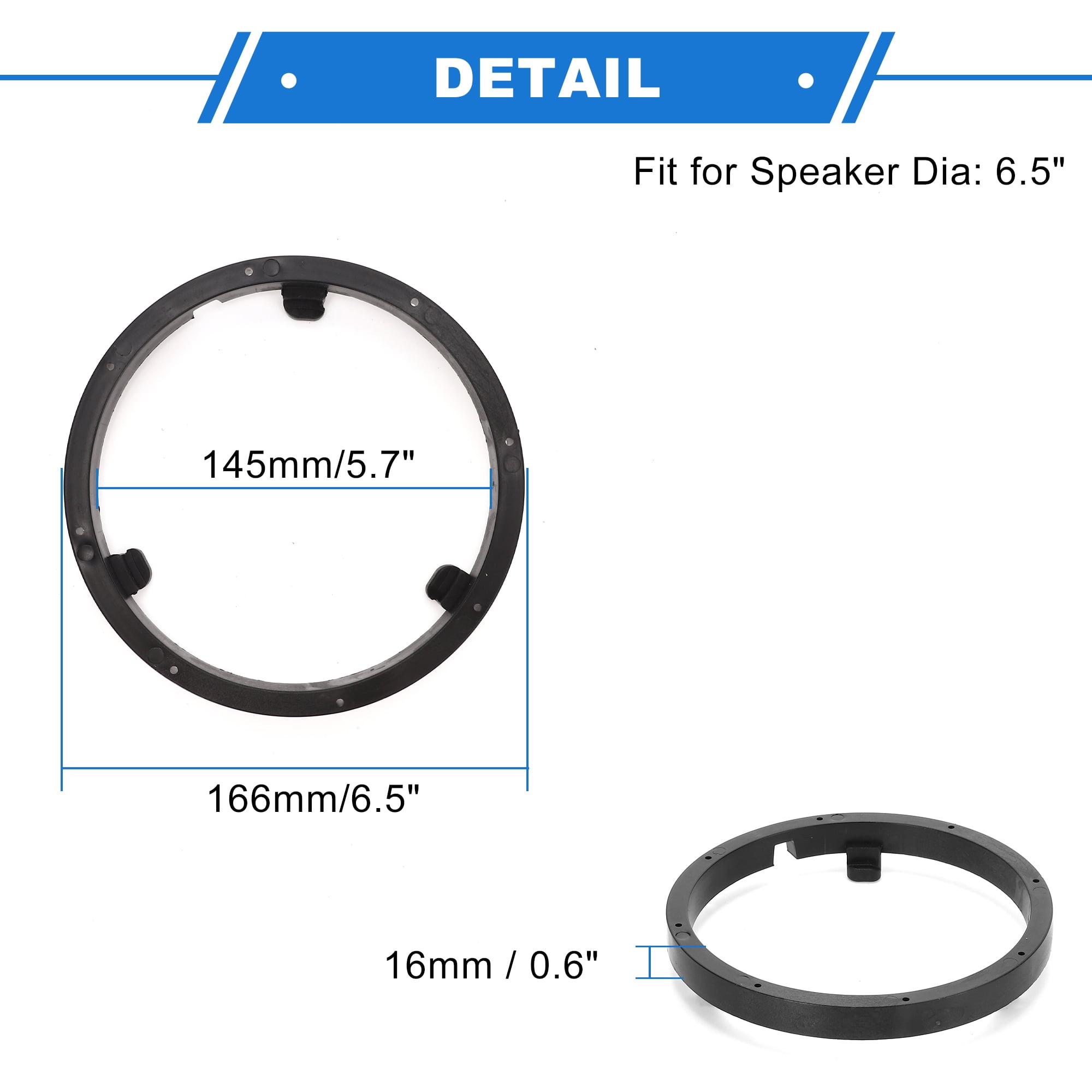 Unique Bargains Speaker Spacer Ring Adapter for Mitsubishi Lancer 2008-2017 ABS Black