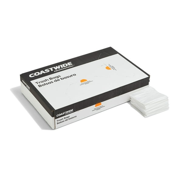 Staples COASTWIDE Trash Bags 4-7 Gallon 17x17 Low Density 0.35 Mil Clear 1000 CT CW22236/H3417RC