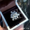 thumbnail image 2 of K-KED 925 Silver Filled Ring Fashion Round Cubic Zircon Ring Women Delicate Jewelry Sz 6-10-9, 2 of 6