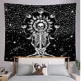 thumbnail image 4 of RV Tapiz de pared con calavera, tapices de esqueleto de meditación para colgar en la pared para sala de estar y dormitorio (calavera, M/130x150cm) oso de fresa Electrónica, 4 of 5