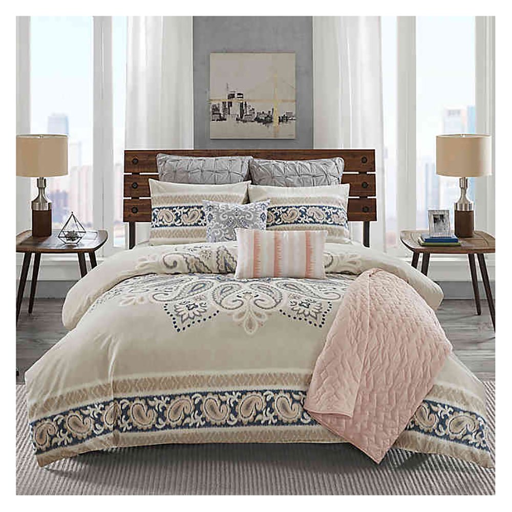 INK + IVY Sky Full/Queen Comforter Set in Blush Pink