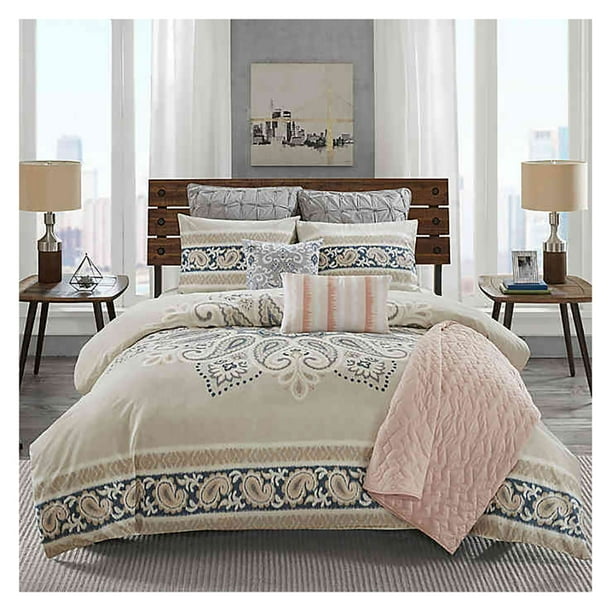 INK + IVY Sky Full/Queen Comforter Set in Blush Pink