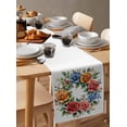 thumbnail image 2 of Table Runner Blue Pink Orange Rose Table Decoration for Kitchen Dinning Watercolor Wreath Table Decoration for Indoor Outdoor Party Wedding Decor 13x90 Inch, 2 of 7