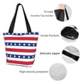 thumbnail image 4 of Kll Tote Bag For Women American Patriotic Stars And Stripes Print Shopping Grocery Reusable Bags For Office School Shopping Travel, 4 of 7