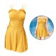 thumbnail image 1 of Trajes de Baño para Mujer Trajes de Baño de Control con Modesta Boyshort Traje de Baño para Damas Monokini Vintage Amarillo XL Salvador Traje de baño de las mujeres, 1 of 6