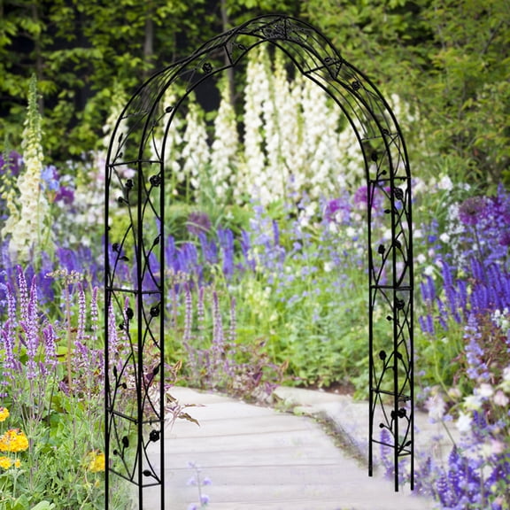 Metal Garden Arch Assemble Freely with 8 Styles Garden Arbor Trellis Climbing Plants Support Rose Arch Outdoor Arch Wedding Arch Party Events Archway Black