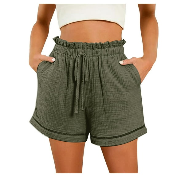 Women Shorts Casual Summer Clothes Stylish Women's High Waist Loose Wide Leg Shorts with Pockets for Spring and Summer Fashion