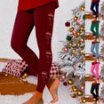 thumbnail image 2 of Zhanying Leggings à Imprimé de Noël pour Femmes, Durables et Infroissables, Collants Rayés Noirs et Rouges, Grande Taille, Bleu Foncé, L, 2 of 5