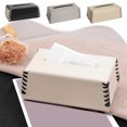 thumbnail image 1 of Cajón para Pañuelos de Piel Sintética Beige Moderna | Servilletero de Alta Calidad | Material: Poliuretano | Medidas: 23,5 X 13 X 9 Cm | 1 Unidad, 1 of 6