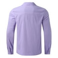 thumbnail image 6 of LbsKUS Men Linen Shirt Button Down Long Sleeve T-Shirts Cotton Beach Lounge Shirts Loose Tops Casual Summer Shirts,Purple,3X-Large, 6 of 6