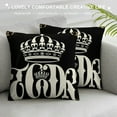 thumbnail image 3 of Nawypu Crown Queen and King Pillow Cases Cushion Covers His and Hers Matching Couple Throw Pillow Covers Valentine's Day Presents Decorative Throw Pillowcases Black White Cushion Cases, 3 of 5