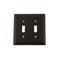 thumbnail image 1 of Nostalgic Warehouse 719663 Deco Switch Plate with Double Toggle, Timeless Bronze, 1 of 3