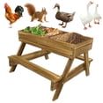 thumbnail image 3 of Dianhelloya Durable Stainless Steel Mesh Chicken Feeder with Rust-Resistant Powder Coating, Easy Assembly Carbonized Wood Poultry Feeding Tray for Chickens Ducks Birds, 3 of 7