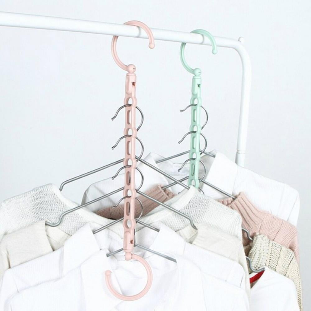5Hole Magic Coat Hanger Multifunction Holder Clothes Organizer Folding Rotat~LF 
