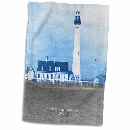 3dRose Wind Point Lighthouse  Racine WI (Vintage) - Towel  15 by 22-inch