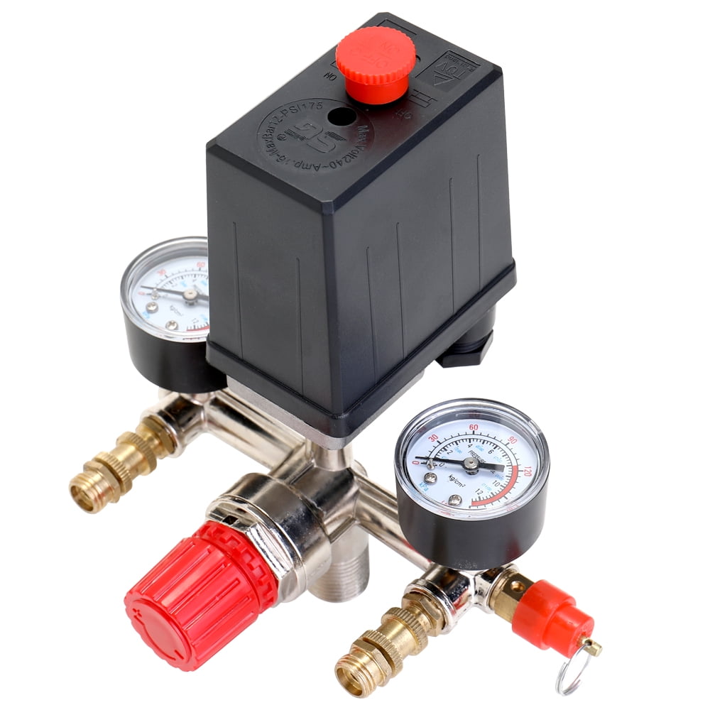 125PSI Durable Air Compressor Pressure Switch Control Valve Regulator & Gauges A 