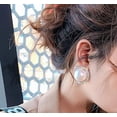 thumbnail image 4 of Luxury Silver Plated Big Round Pearl & Crystal Stud Earrings Wedding Fashion Jewelry Earrings, 4 of 9