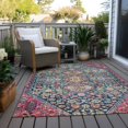 thumbnail image 3 of HomeRoots 622177 8 x 10 ft. Teal, Blue & Merlot Aztec Washable Transitional Indoor & Outdoor Rectangle Area Rug, 3 of 9