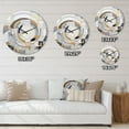 thumbnail image 5 of Designart "Mosaic in Grey and Yellow III" Abstract Shapes Oversized Wall Clock, 5 of 5