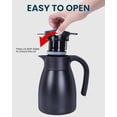 thumbnail image 6 of 1l / 34oz Thermal Coffee Carafe  Insulated Stainless Steel Carafes For Keeping Hot/double Walled Vacuum (black), 6 of 9