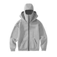 thumbnail image 6 of Byworldtasic Women's Oversized Sweatshirt Women's Hoodie Zip Up Jacket Double Hooded Sweatshirt With Mask Fall Wind Coat, 6 of 9