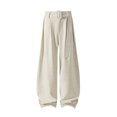 thumbnail image 5 of Dpytoraw Men's Curved Casual Trousers Smart Casual Drape Pants Beige L, 5 of 7