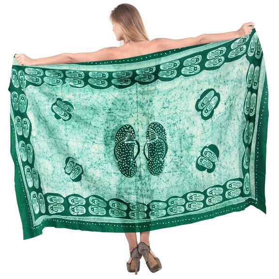 HAPPY BAY Women's Bikini Beach Wrap Swim Cover up Swimwear Skirt Bathing suit Summer Wraps Beachwear Sarong Coverups Swimsuits for Women One Size Green_N988