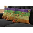 thumbnail image 2 of Ambesonne Nature Throw Pillow Cover 4 Pack, Floral Leaves Stripes, 24", Multicolor, 2 of 6
