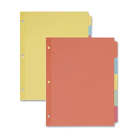 Consumer Products  Non-Laminated Tab Dividers- 5-Tab- 11in.x8-.50in.- White