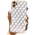 thumbnail image 1 of Compatible con iPhone 11 Case Glitter Luxury Plating, protección única de lente de cámara completa, parachoques de borde a prueba de golpes Slim Soft Tpu Iphone 11 Case [6.1 pulgadas] -Blanco Namotu CZDZ-ZH16-3, 1 of 1