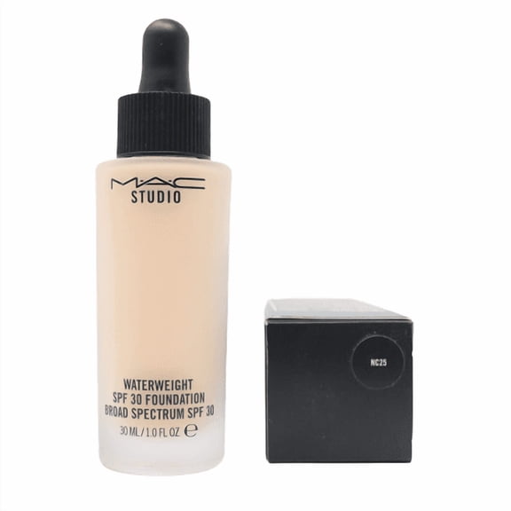 MAC COSMETICS STUDIO FOUNDATION 1.0 OZ NC25 MAC COSMETICS/STUDIO WATERWEIGHT SPF 30 FOUNDATION NC25 1 OZ (30 ML) LIGHT W GOLDEN PEACH UNDERTONE FOR LIGHT SKIN