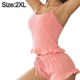 thumbnail image 2 of Conjunto de dos piezas de pantalones cortos con tirantes sexys de color liso para mujer, 2 of 6