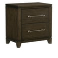 thumbnail image 3 of JERFIT Modern Nightstand with 2 Drawers, Dark Brown Wood Bedside Table, Contemporary Bedroom Storage Cabinet, 3 of 6