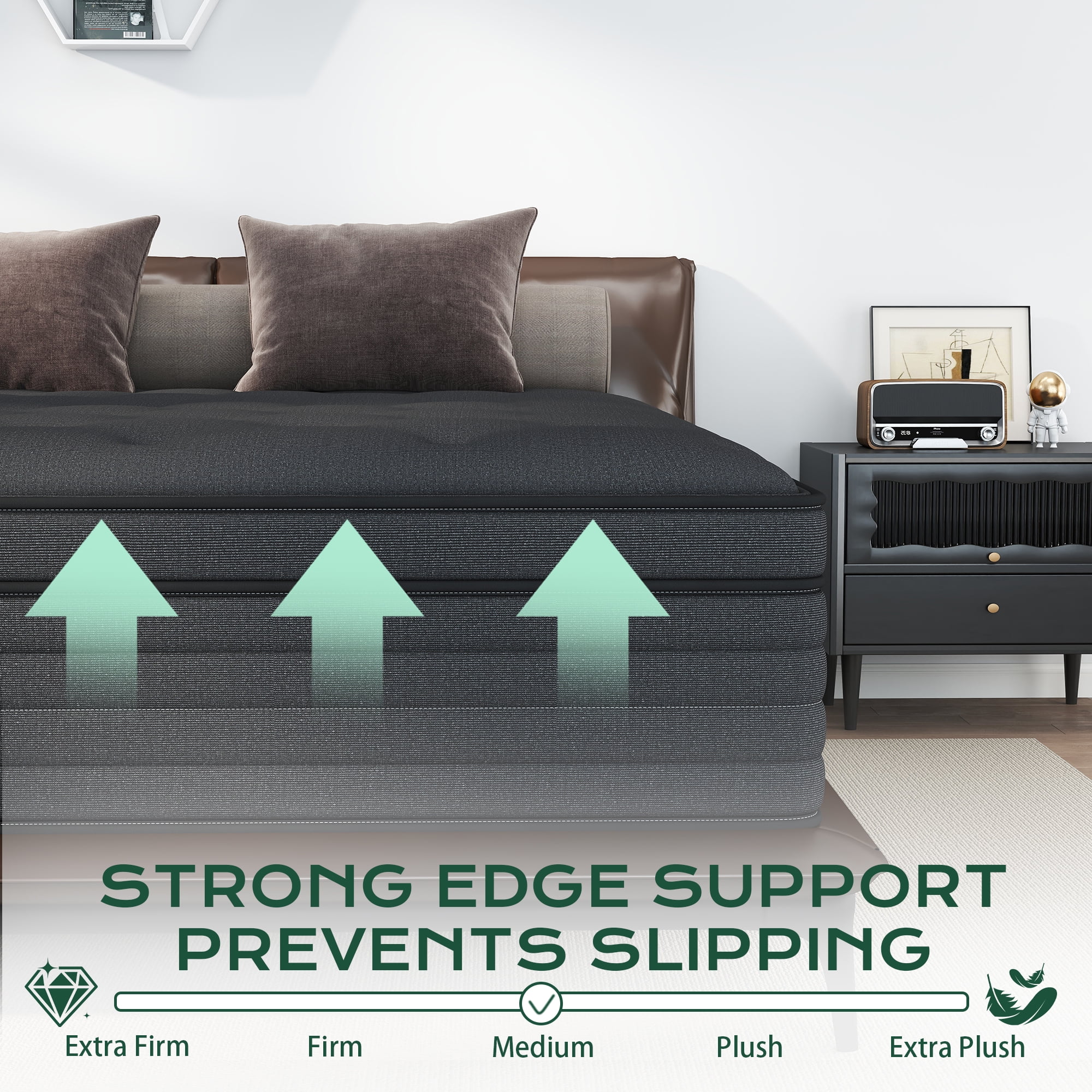 Yilicy Mattress 14 inch King Size, Gel Memory Foam Hybrid Mattress in a Box, Cozy Sleep